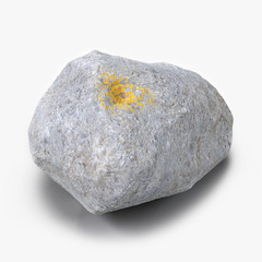Stone isolated on white. 3D illustration