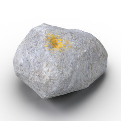 Rock stone isolated on white. 3D illustration