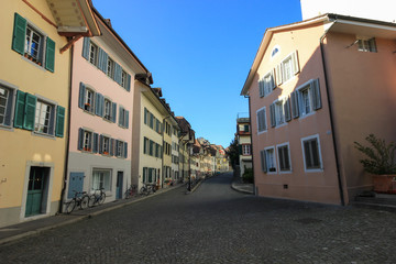 Fototapeta na wymiar Streets and buildings from Aarau, Switzerland