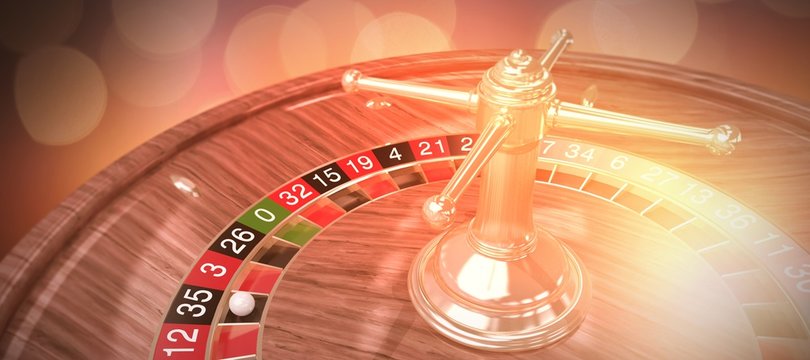 Composite image of 3d image of wooden roulette