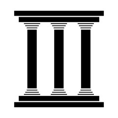 pillars icon over white background vector illustration