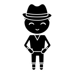 cartoon man icon over white background vector illustration