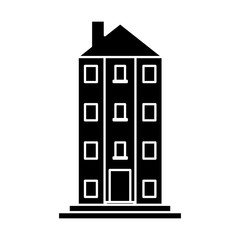 city building icon over white background vector illustration