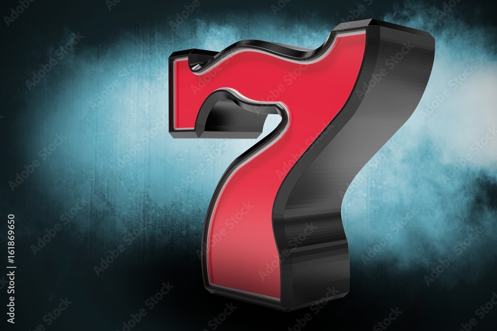 Aufkleber composite image of 3d image of red number seven