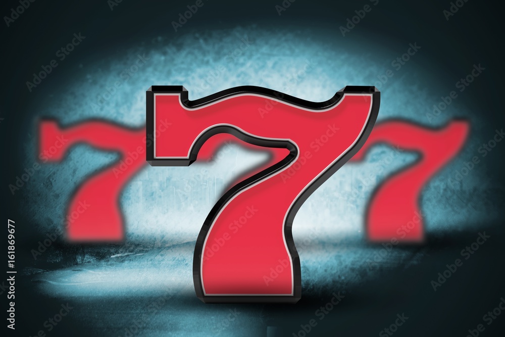 Poster composite image of digital composite image of 3d number seven