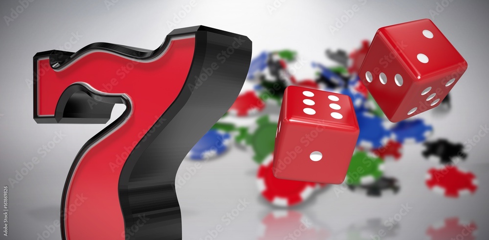 Poster composite image of composite 3d image of red dice