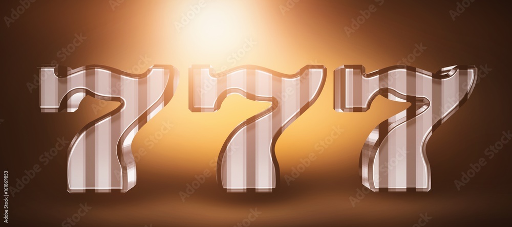 Aufkleber composite image of digital image of 3d numbers seven
