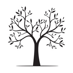 Natural Tree with Leaves. Vector Illustration.