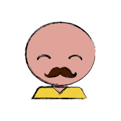 man face with mustache icon over white background vector illustration
