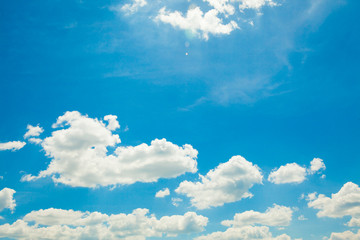 Blue sky with clouds.