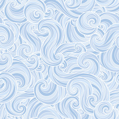 Seamless abstract hand-drawn waves pattern