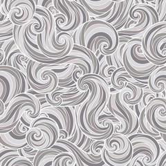 Seamless abstract hand-drawn waves pattern