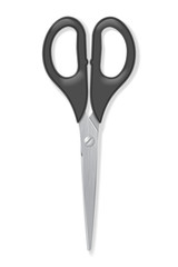Realistic scissors with black handles