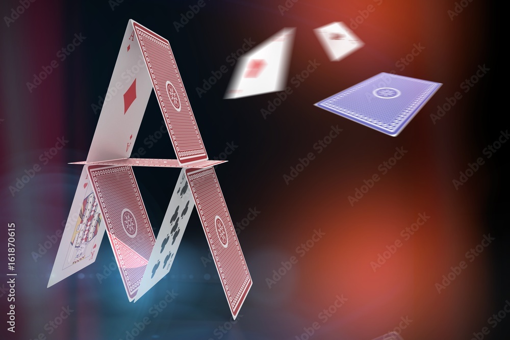 Poster composite 3d image of vector image of card castle
