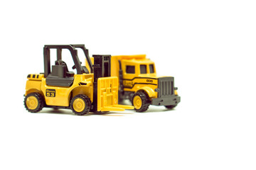 Forklift truck isolated on white background