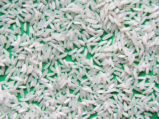 Green background with rice. 
