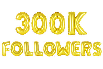 three hundred thousand followers, gold color