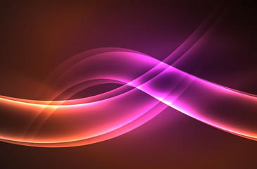 Vector glowing wave, smoke
