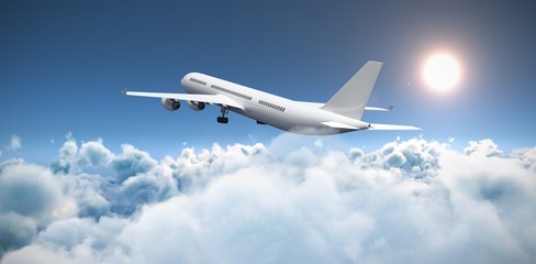 Fototapeta na wymiar Composite 3d image of graphic airplane