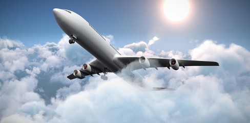 Composite 3d image of graphic airplane
