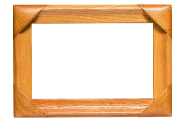  wooden frame isolated on white background.