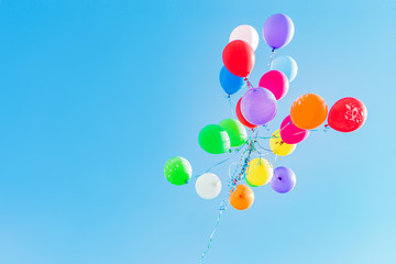 Balloons fly to the sky