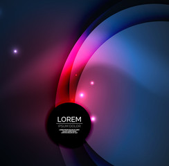 Overlapping circles on glowing abstract background