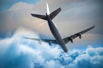 Composite 3d image of graphic airplane