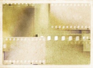 Retro film strip frames in sepia tones with copy space.