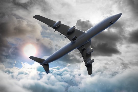 Composite 3d image of airplane