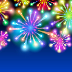 Fototapeta premium Large Fireworks Display - vector illustration background