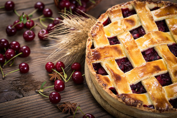 Sweet homemade cherry pie
