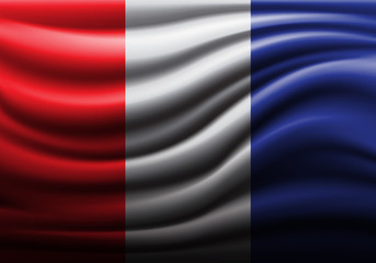 France flag wave background texture vector illustration.