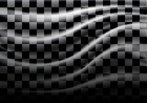 Checkered flag wave design for sport race championship background vector illustration.