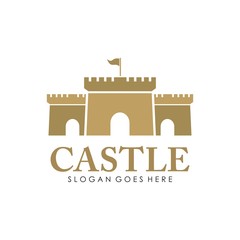 Castle logo, icon, and illustration vector