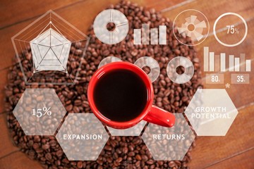 Composite image of composite image of charts and percentages