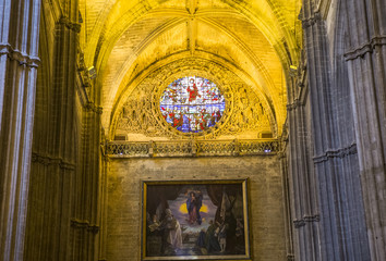 interiors of Seville cathedral, Seville, Andalusia, spain
