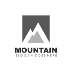 Mountain and outdoor logo design vector