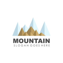 Mountain and outdoor logo design vector