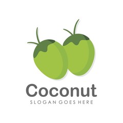 Coconut fruit logo design vector