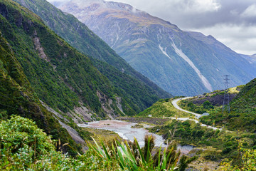 The Otira Viaduct lookout , Arthur's Pass National Park , South Island of New Zealand