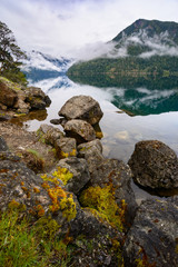 Misty Morning at Lake Crescent at Olympic National Park