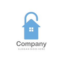 Creative key hole security logo design vector