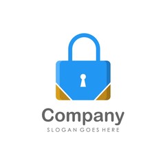 Creative key hole security logo design vector
