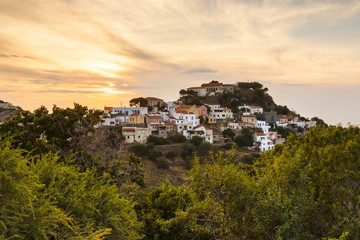 View of Ioulida village on Kea island in Greece.
