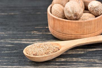 Nutmeg in spoon