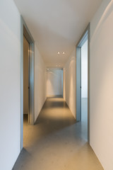 Trick of light in white corridor