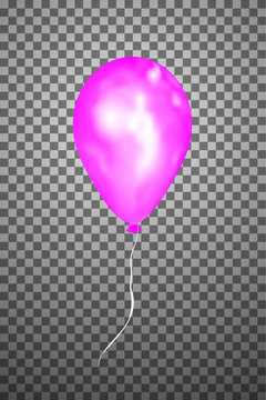 Vector pink air balloon. Eps10.