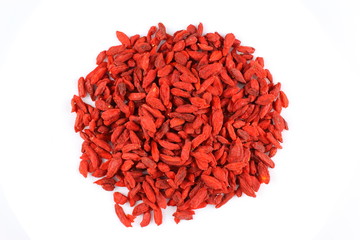 dried goji berries isolated on a white background