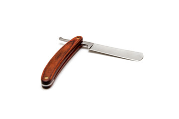 Straight razor isolated on white background